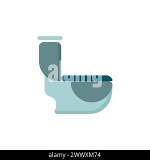 Toilet logo simple color. Simple stylish linear toilet. Furniture for the vector bathroom room. Symbol toilet bowl. Vector illustration. Stock Vector