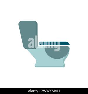 Toilet logo simple color. Simple stylish linear toilet. Furniture for the vector bathroom room. Symbol toilet bowl. Vector illustration. Stock Vector