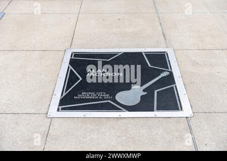 Nashville, TN - March 15, 2024: Alan Jackson star on the Music City Walk of Fame in Nashville, TN Stock Photo