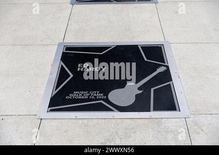 Nashville, TN - March 15, 2024: Ed Hardy star on the Music City Walk of Fame in Nashville, TN Stock Photo