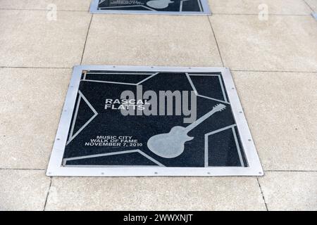 Nashville, TN - March 15, 2024: Rascal Flatts star on the Music City Walk of Fame in Nashville, TN Stock Photo