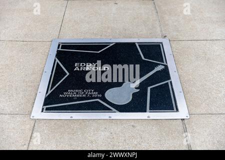 Nashville, TN - March 15, 2024: Eddy Arnold star on the Music City Walk of Fame in Nashville, TN Stock Photo
