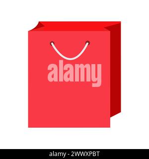 Red Shopping Bag Icon Stock Vector