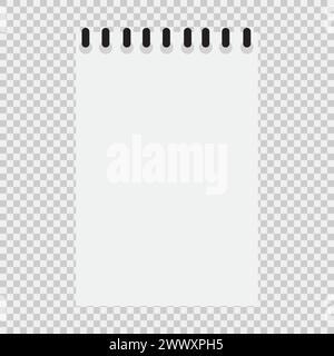 White Blank Vertical Spiral Binding Notepad Icon Stock Vector