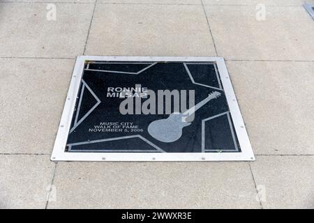 Nashville, TN - March 15, 2024: Ronnie Milsap star on the Music City Walk of Fame in Nashville, TN Stock Photo