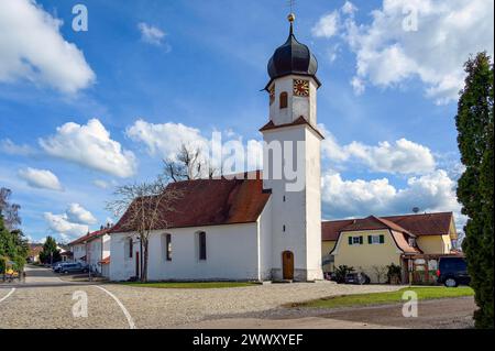 Filial church of St Leonhard, Boerwang, Allgaeu, Swabia, Bavaria, Germany Stock Photo