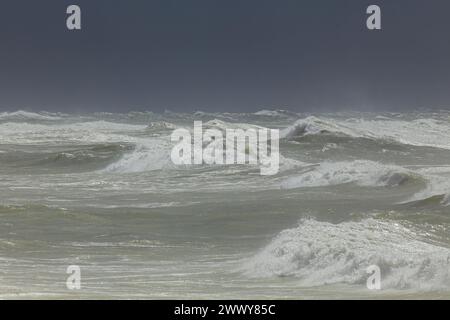 Typical rough sea from northern portuguese coast Stock Photo
