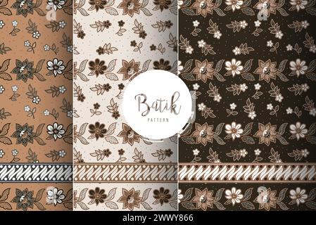 Traditional Batik Pattern from Indonesia Vector Illustration. Batik Motifs Cloth. Batik National Day Design for Poster Banner Template Flyer. Stock Vector