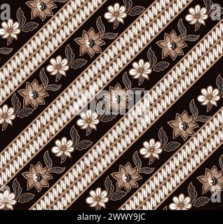 Traditional Batik Pattern from Indonesia Vector Illustration. Batik Motifs Cloth. Batik National Day Design for Poster Banner Template Flyer. Stock Vector