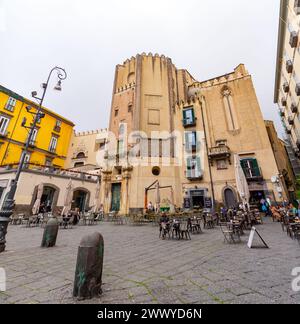 Naples, Italy - April 9, 2022: San Domenico Maggiore is a Gothic, Roman Catholic church and monastery located in the square of the same name in  Naple Stock Photo