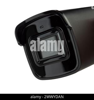 Close up of a black camera modern security camera. Stock Photo