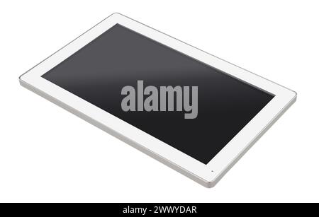 Modern White Tablet with Blank Screen. Stock Photo