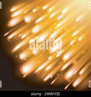 Golden meteor falling from the top background, Vector Illustration Stock Vector