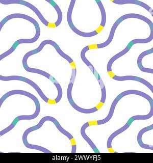 bold doodle lines seamless pattern. Abstract modern squiggle wavy ornament background. Fun colorful line Creative minimalist style art background desi Stock Vector
