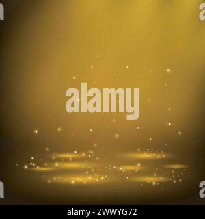 Gold Spotlights Shining With Sparkles, Vector Illustration Stock Vector