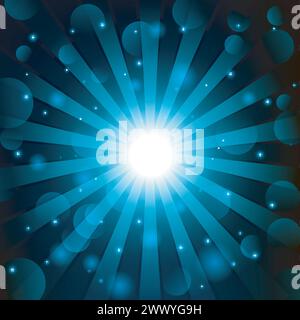 Blue Shine With Lens Flare Background, Vector Illustration Stock Vector