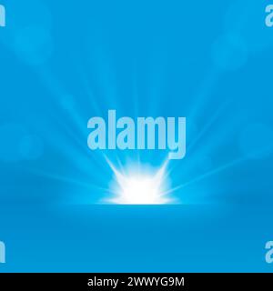 Blue Rays Rising Background, Vector Illustration Stock Vector Image ...
