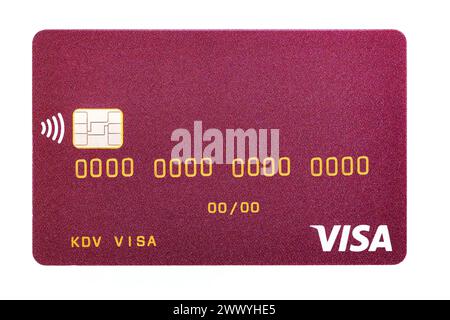 Kyiv, Ukraine -March 26, 2024: Visa card closeup for design purpose Stock Photo