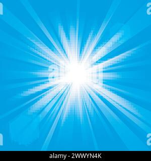 Blue Shine With Lens Flare Background, Vector Illustration Stock Vector