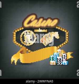Casino Welcome Icon, Vector Illustration Stock Vector