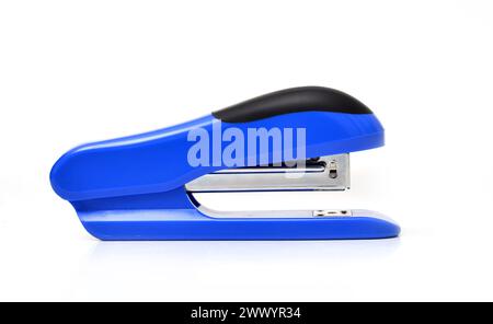 blue office stapler on a white background. High quality photo Stock Photo