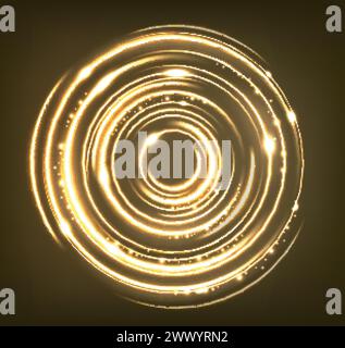 Gold Circles With Sparks Background, Vector Illustration Stock Vector