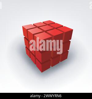 Red Cube, Vector Illustration Stock Vector