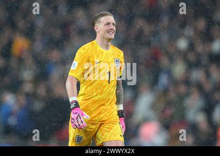 Jordan Pickford of England during the International Friendly match England vs Belgium at Wembley Stadium, London, United Kingdom. 26th Mar, 2024. (Photo by Gareth Evans/News Images) in London, United Kingdom on 3/26/2024. (Photo by Gareth Evans/News Images/Sipa USA) Credit: Sipa USA/Alamy Live News Stock Photo