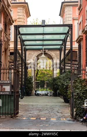 Milan, Italy - March 30: The Quadrilatero della moda or Via Montenapoleone is a high-class shopping district in the centre  of Milan, Italy. Stock Photo