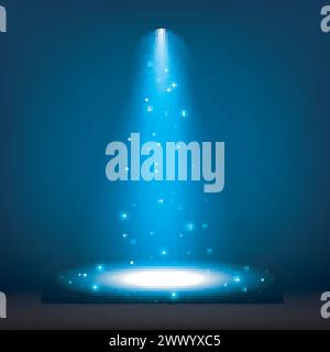 Blue Spotlights Shining On Transparent Background, Vector Illustration ...