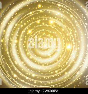 Gold Circles With Sparks Background, Vector Illustration Stock Vector