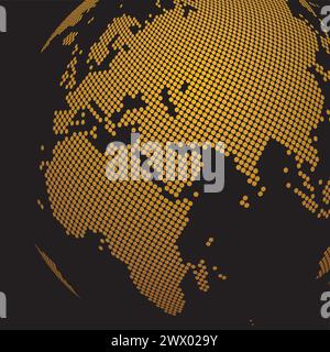 Dotted Golden Globe Background, Vector Illustration Stock Vector