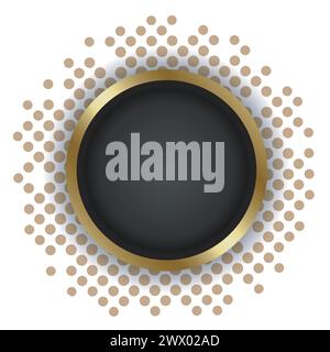 Golden Ring And Halftone With Place Your Text, Vector Illustration Stock Vector