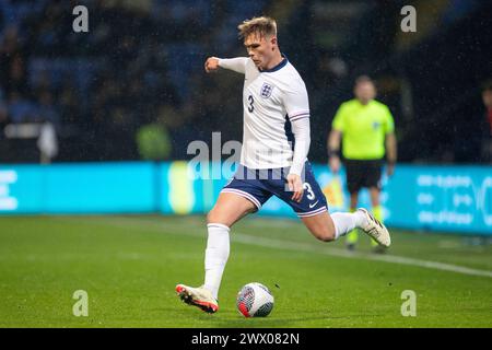 Callum Doyle #3 of England in action during the UEFA Under 21 Championship match between England Under 21s and Luxembourg at the Toughsheet Stadium, Bolton on Tuesday 26th March 2024. (Photo: Mike Morese | MI News) Credit: MI News & Sport /Alamy Live News Stock Photo
