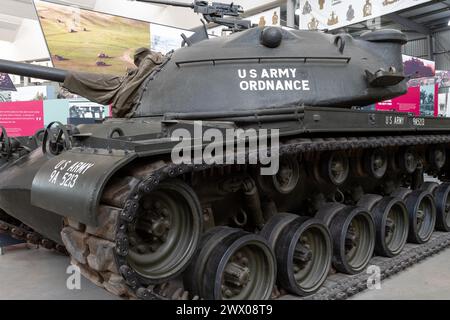 Bovington.Dorset.United Kingdom.August 8th 2023.A M48 Patton tank is on show at The Tank museum in Dorset Stock Photo