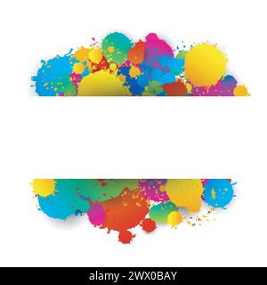 Text Place White Paper with Colorful Splashes Background, Vector Illustration Stock Vector