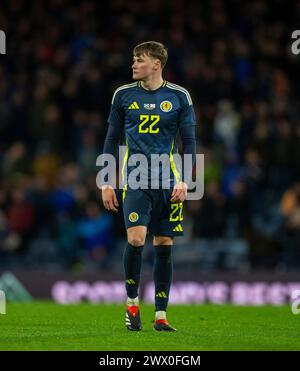 26th March 2024; Hampden Park, Glasgow, Scotland: International Football Friendly, Scotland versus Northern Ireland; Nathan Patterson of Scotland Stock Photo