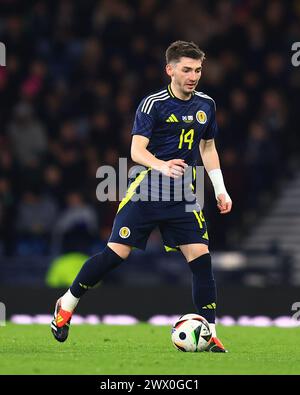 26th March 2024; Hampden Park, Glasgow, Scotland: International Football Friendly, Scotland versus Northern Ireland; Billy Gilmour of Scotland Stock Photo