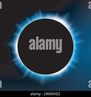 Blue Eclipse, Suitable For Product Advertising, Natural Events, Horror Concept and Other, Vector Illustration Stock Vector