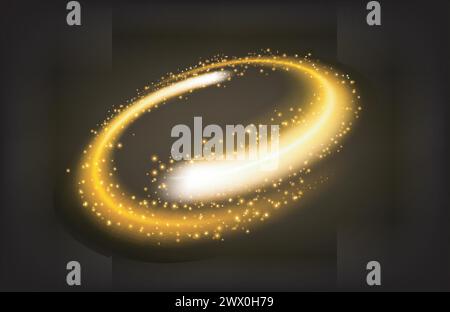 Rotating Yellow Light Shiny with Sparkles, Suitable For Product Advertising, Product Design, and Other, Vector Illustration Stock Vector