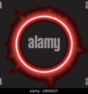 Rounded Red Light Illuminated, Suitable For Product Advertising, Product Design, and Other, Vector Illustration Stock Vector