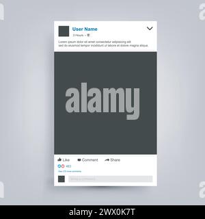 Social Network Posting Frame Isolated with Place For Text, Easy to Edit, Vector Illustration Stock Vector