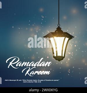 Ramadan Kareem Greeting, Suitable For Islamic Religion, Greeting Card, and Other, Vector Illustration Stock Vector