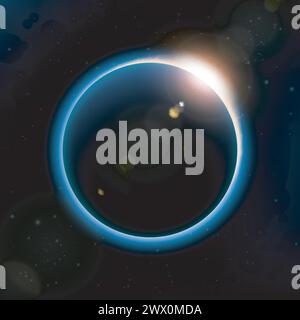 Starlight From behind The Planet with Lens Flare, Vector Illustration Stock Vector