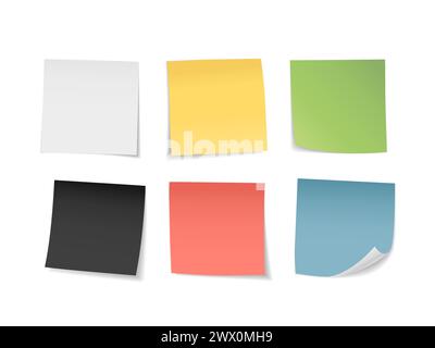 Multicolored Sticky Notes Set. Suitable For Notes, Advertising, and Other, Vector Illustration Stock Vector