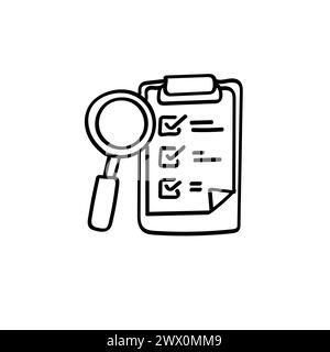 Hand Drawn flat icon for research Stock Vector