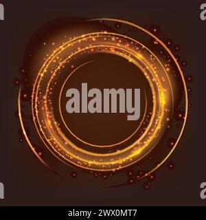Rotating Orange Light Shiny with Sparkles, Suitable For Product Advertising, Product Design, and Other., Vector Illustration Stock Vector