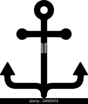 Sea anchor icon logo. Vector illustration Stock Vector