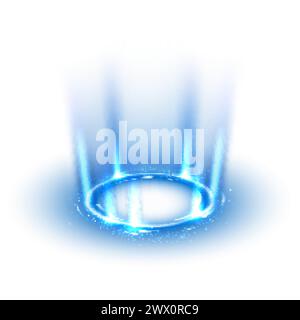 Rotating Blue Rays on White Background. Suitable For Product Advertising, Product Design, and Other, Vector Illustration Stock Vector