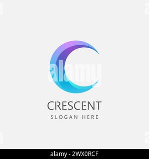 Crescent Business Logo Concept. Teamwork, Social, Or Community Symbol, Vector Illustration Stock Vector